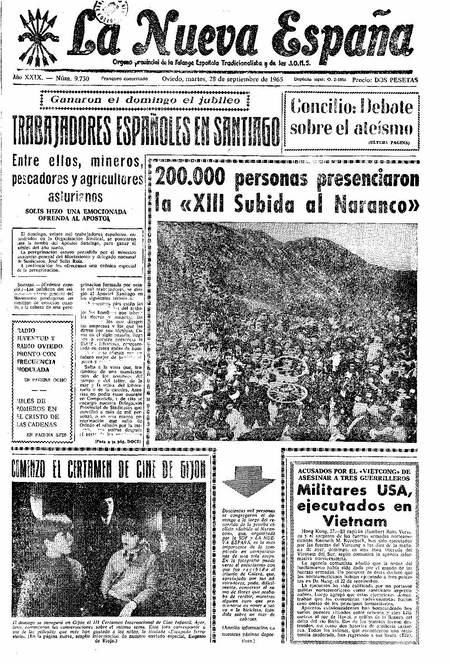 Portada Martes 28 de  de 1965
