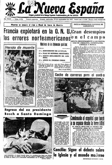 Portada Miércoles 29 de  de 1965