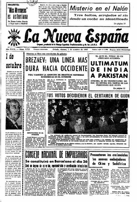 Portada Viernes 1 de Octubre de 1965