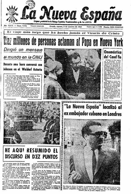 Portada Martes 5 de Octubre de 1965