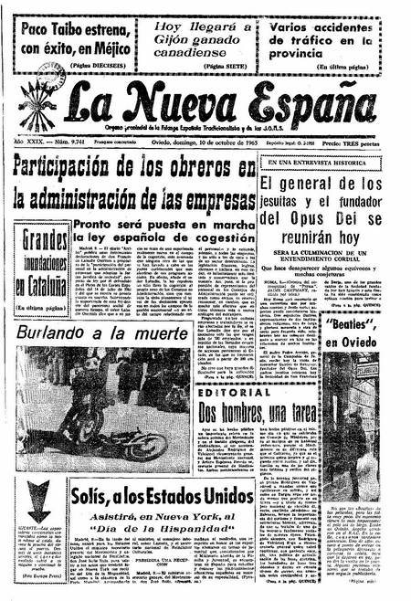 Portada Domingo 10 de Octubre de 1965