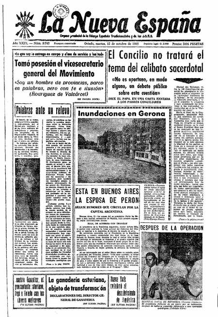 Portada Martes 12 de Octubre de 1965