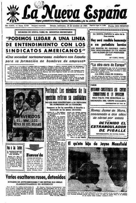 Portada Miércoles 20 de Octubre de 1965