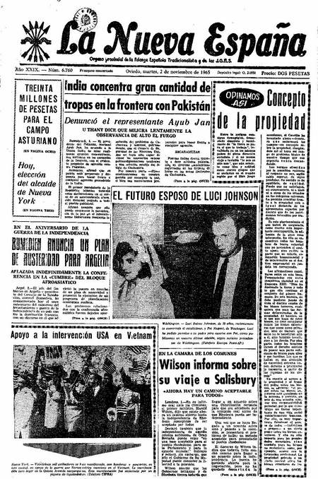 Portada Martes 2 de Noviembre de 1965