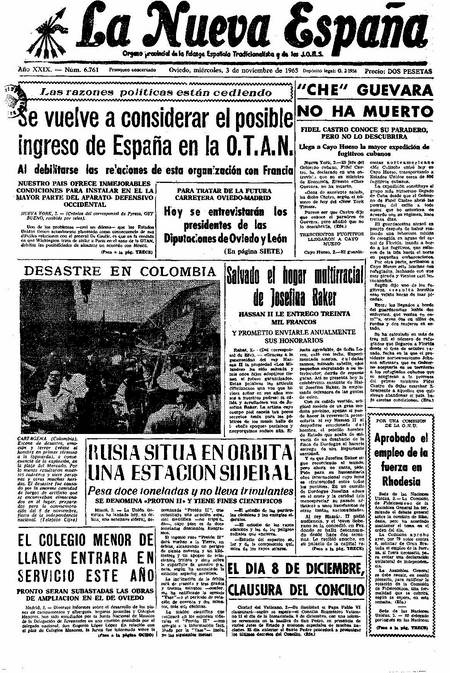 Portada Miércoles 3 de Noviembre de 1965