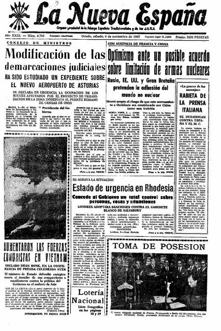 Portada Sábado 6 de Noviembre de 1965