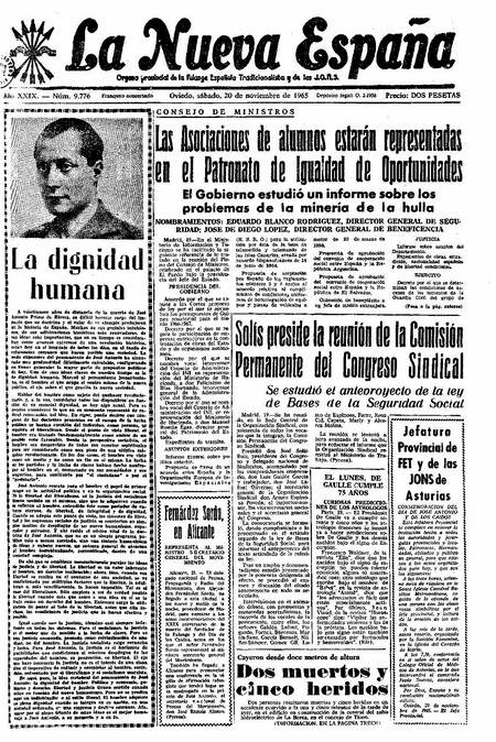Portada Sábado 20 de Noviembre de 1965