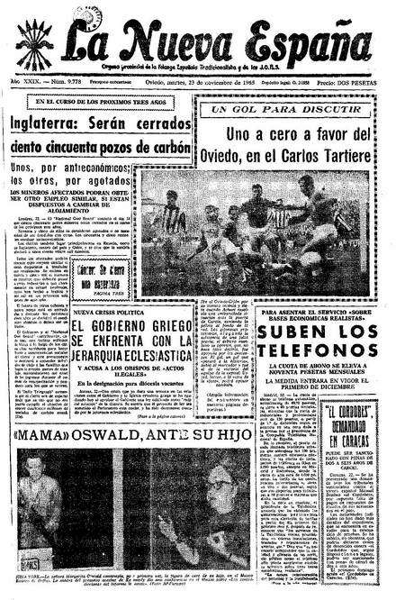 Portada Martes 23 de Noviembre de 1965