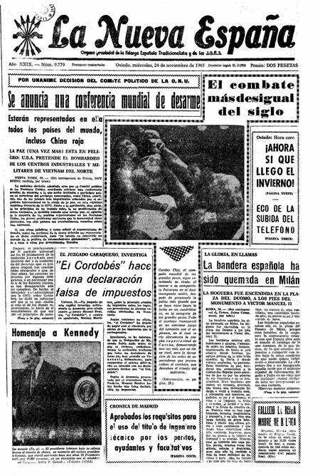 Portada Miércoles 24 de Noviembre de 1965