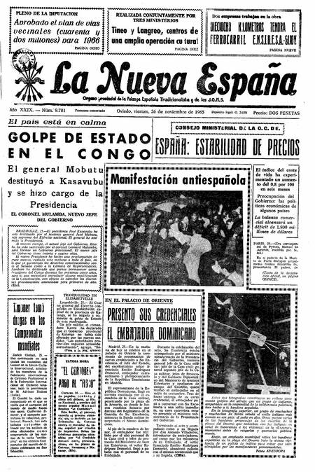 Portada Viernes 26 de Noviembre de 1965