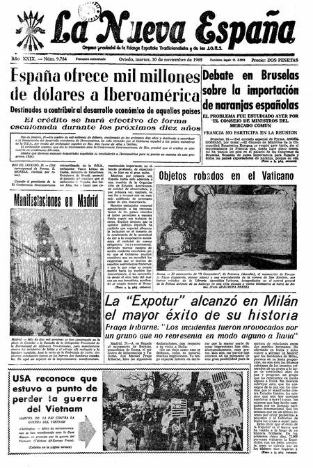 Portada Martes 30 de Noviembre de 1965