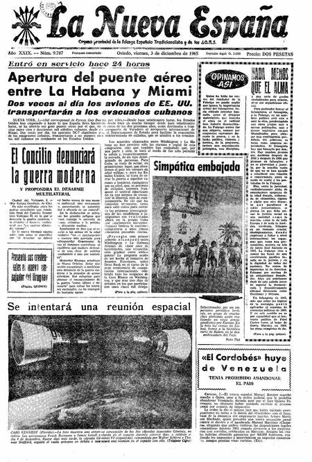 Portada Viernes 3 de Diciembre de 1965