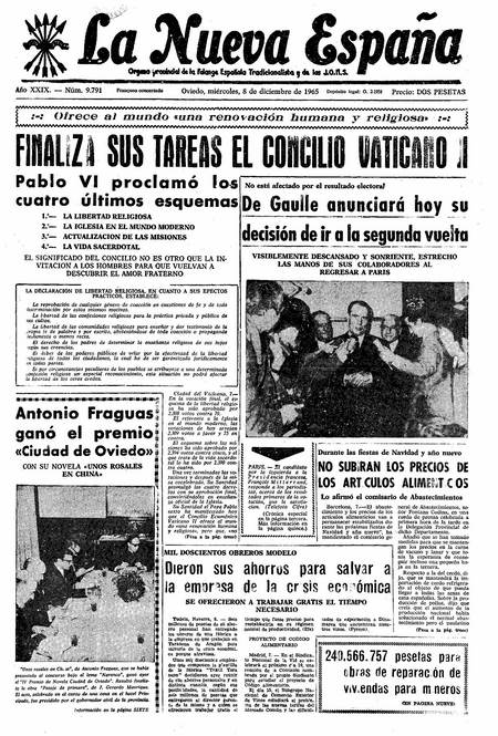 Portada Miércoles 8 de Diciembre de 1965