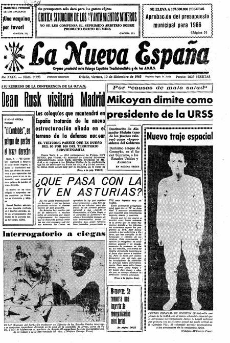 Portada Viernes 10 de Diciembre de 1965