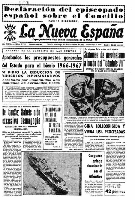 Portada Domingo 12 de Diciembre de 1965