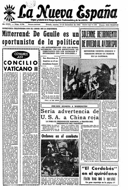 Portada Martes 14 de Diciembre de 1965