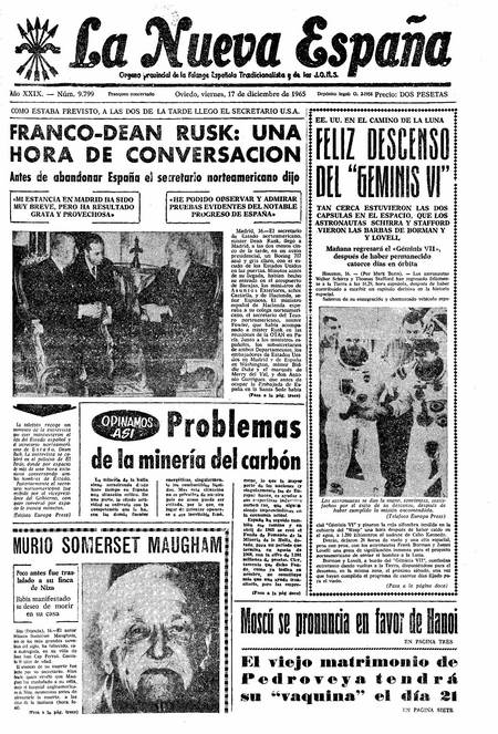 Portada Viernes 17 de Diciembre de 1965