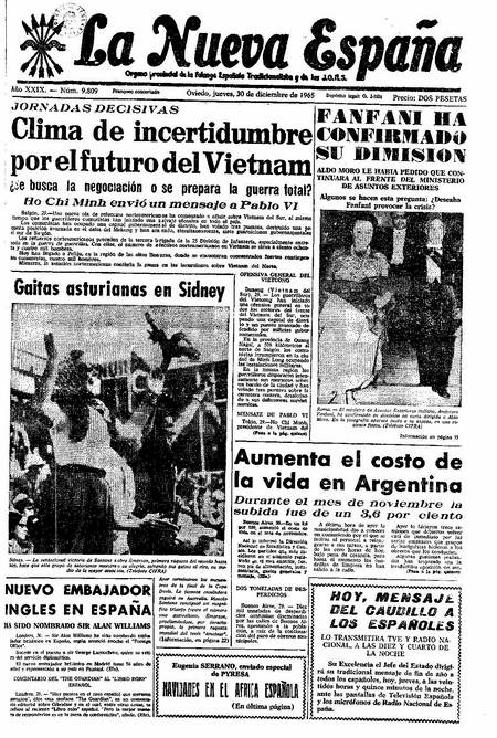 Portada Jueves 30 de Diciembre de 1965