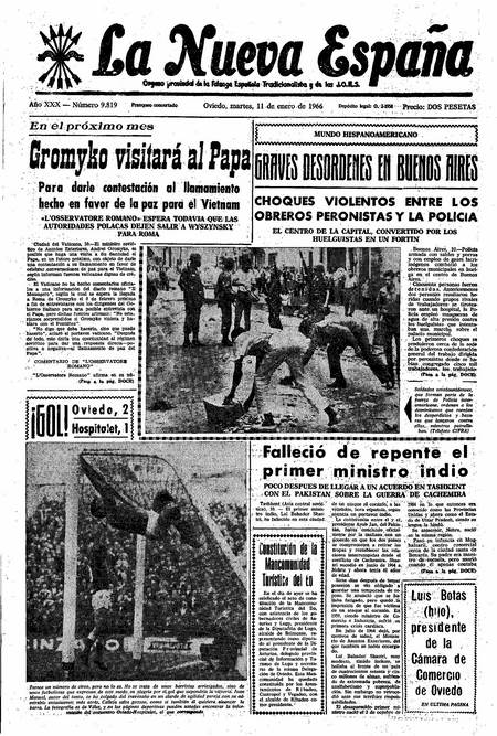 Portada Martes 11 de  de 1966