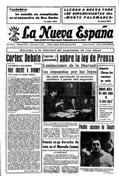 Portada Martes 18 de  de 1966