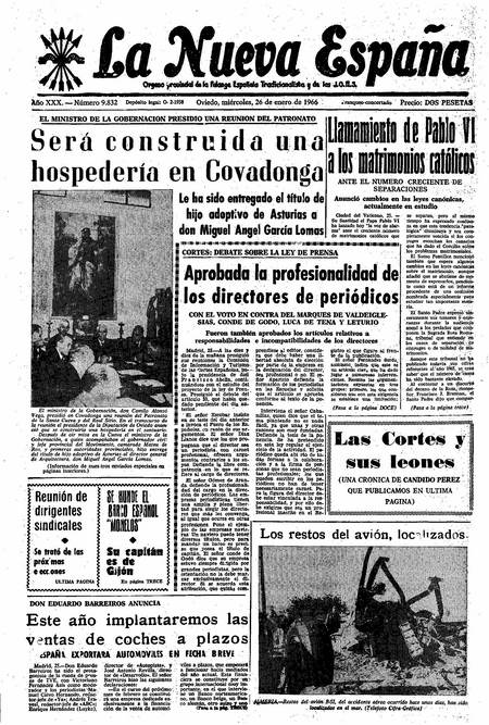 Portada Miércoles 26 de  de 1966