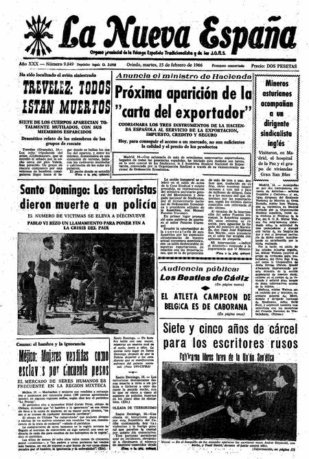 Portada Martes 15 de  de 1966