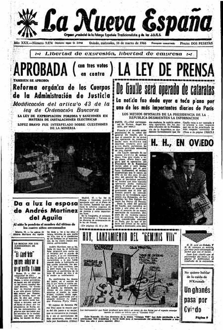Portada Miércoles 16 de  de 1966