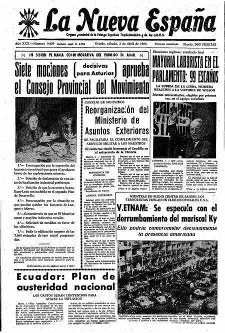 Portada Sábado 2 de  de 1966
