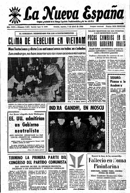 Portada Martes 5 de  de 1966