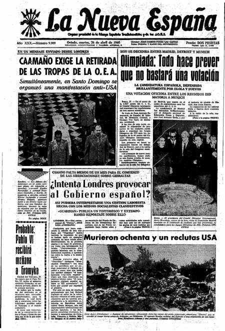 Portada Martes 26 de  de 1966