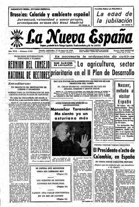 Portada Miércoles 11 de  de 1966