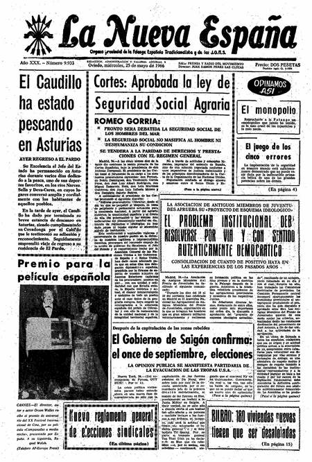 Portada Miércoles 25 de  de 1966