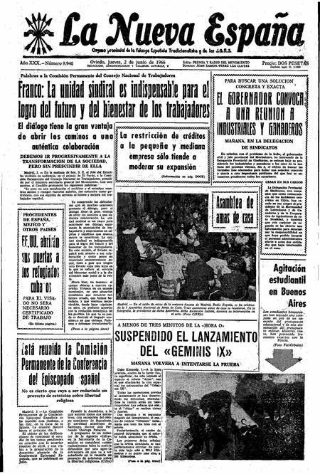 Portada Jueves 2 de  de 1966