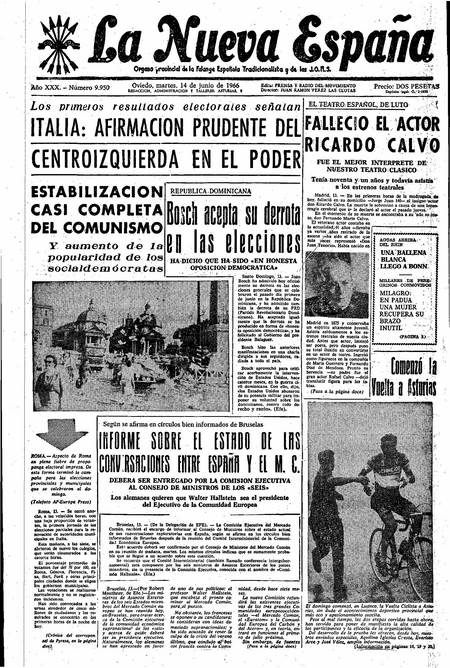 Portada Martes 14 de  de 1966
