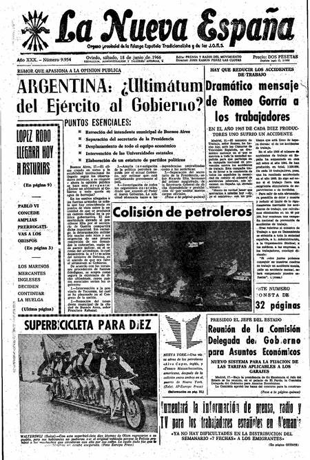 Portada Sábado 18 de  de 1966