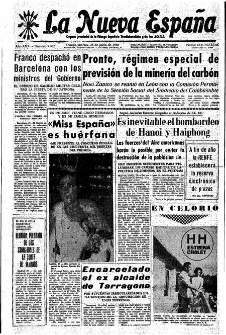 Portada Martes 28 de  de 1966