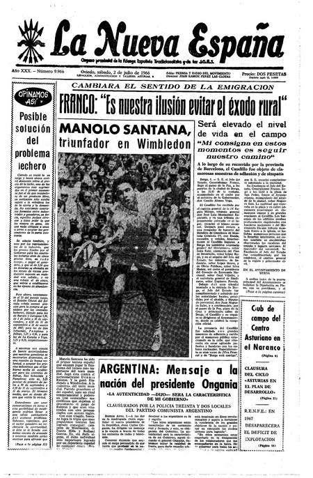 Portada Sábado 2 de  de 1966