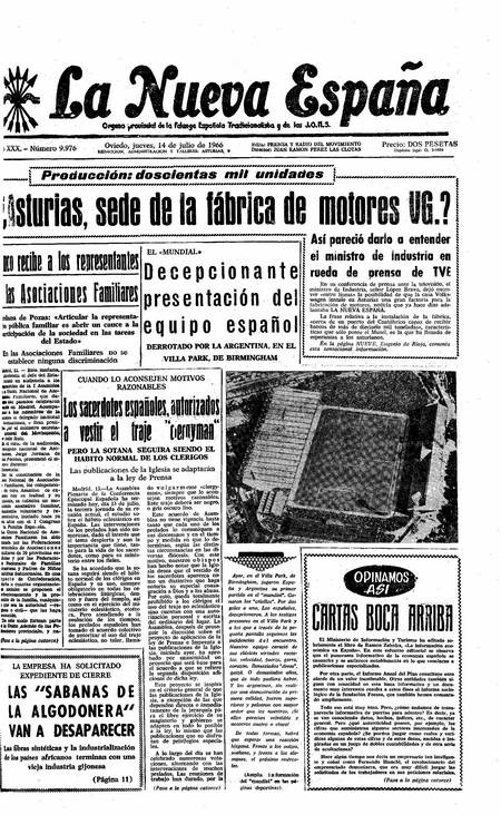 Portada Jueves 14 de  de 1966