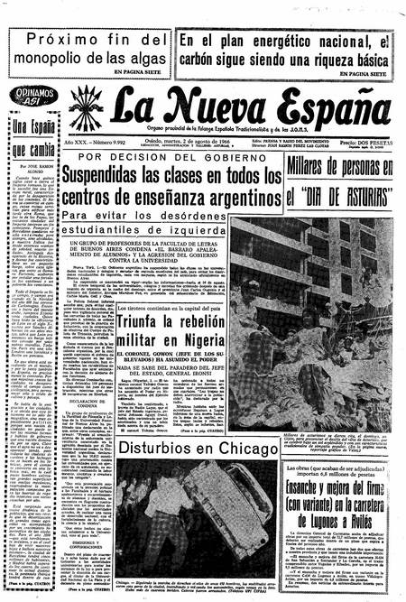 Portada Martes 2 de  de 1966