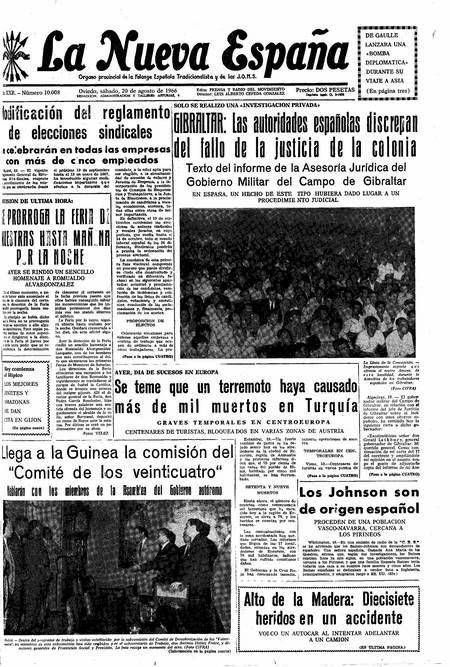 Portada Sábado 20 de  de 1966