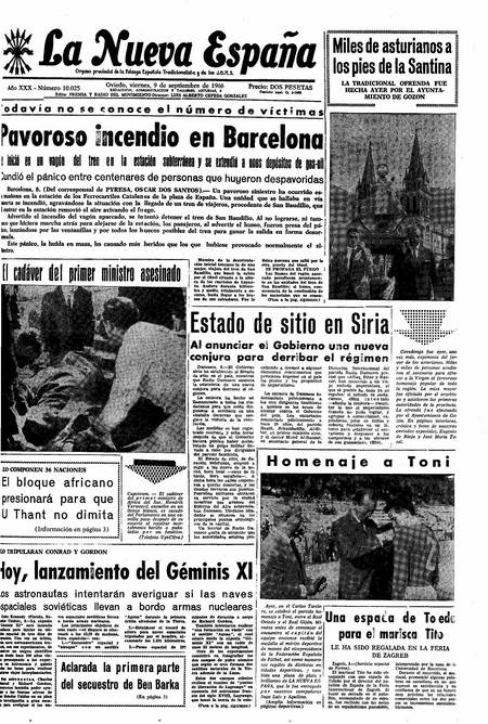 Portada Viernes 9 de  de 1966