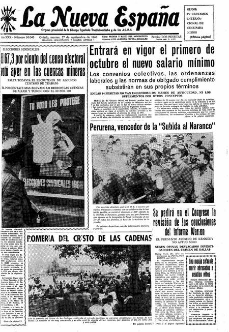 Portada Martes 27 de  de 1966