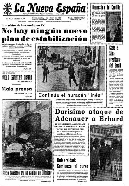 Portada Martes 4 de Octubre de 1966