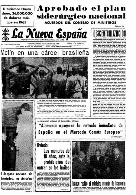 Portada Sábado 15 de Octubre de 1966