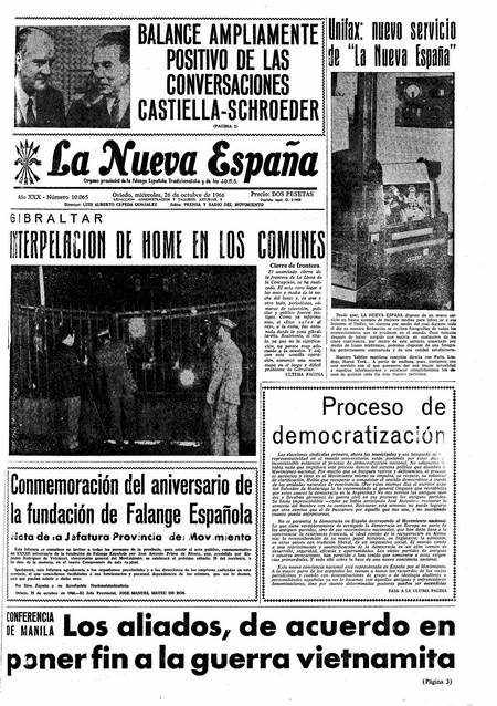 Portada Miércoles 26 de Octubre de 1966