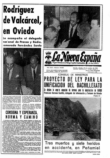 Portada Sábado 29 de Octubre de 1966