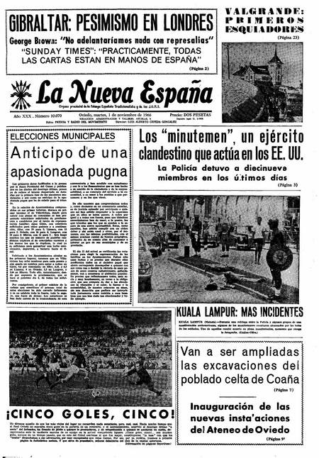 Portada Martes 1 de Noviembre de 1966