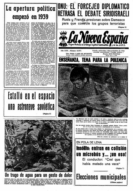 Portada Miércoles 2 de Noviembre de 1966