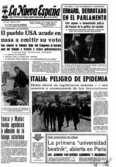 Portada Miércoles 9 de Noviembre de 1966