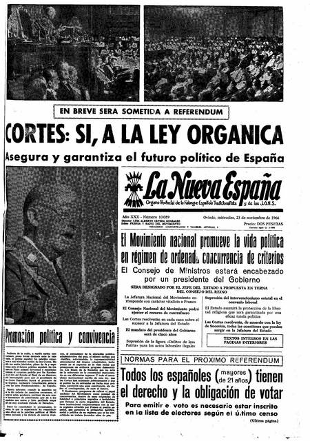 Portada Miércoles 23 de Noviembre de 1966